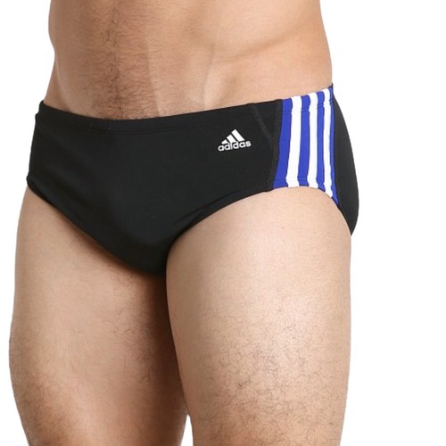 Adidas Infinitex+ Black Blue Solid Splice Brief Swimsuit Men’s Size 22 NEW - Picture 6 of 7