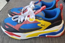 PUMA RS FAST RII SYSTEM Red Yellow Blue Black Running Shoes 385043-02 Sz 9 GUC
