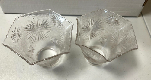 2 Vintage Clear Starburst Replacement Lamp Shade Globes Glass 2" Fitter - Picture 7 of 7