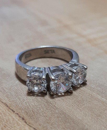 ANELLO ARGENTO 925 trilogy donna diamoniti taglio brillante - Foto 3 di 3