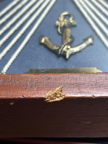 Framed Nautical Knot Board & Mayflower Ship Model 1990s | Coastal Wall Art Decor - Picture 10 of 10