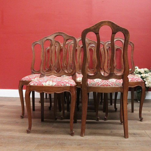 Set of 10 Antique French Oak Dining Chairs with William Morris 'Strawberry Thief - Picture 19 of 20