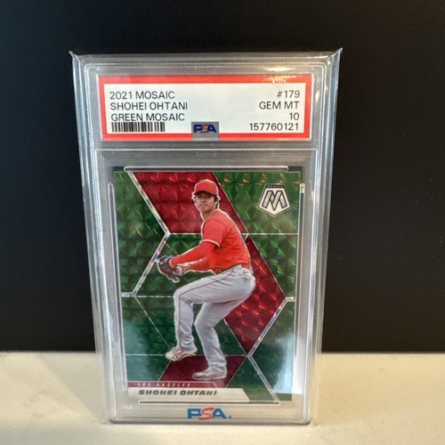 Shohei Ohtani 2021 Panini #179 *Green Mosaic* Angels Pitching MVP Dodgers PSA 10