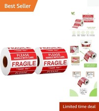 Vibrant 3" x 2" Fragile Stickers - 1000 Labels with Strong Adhesive Clear Text