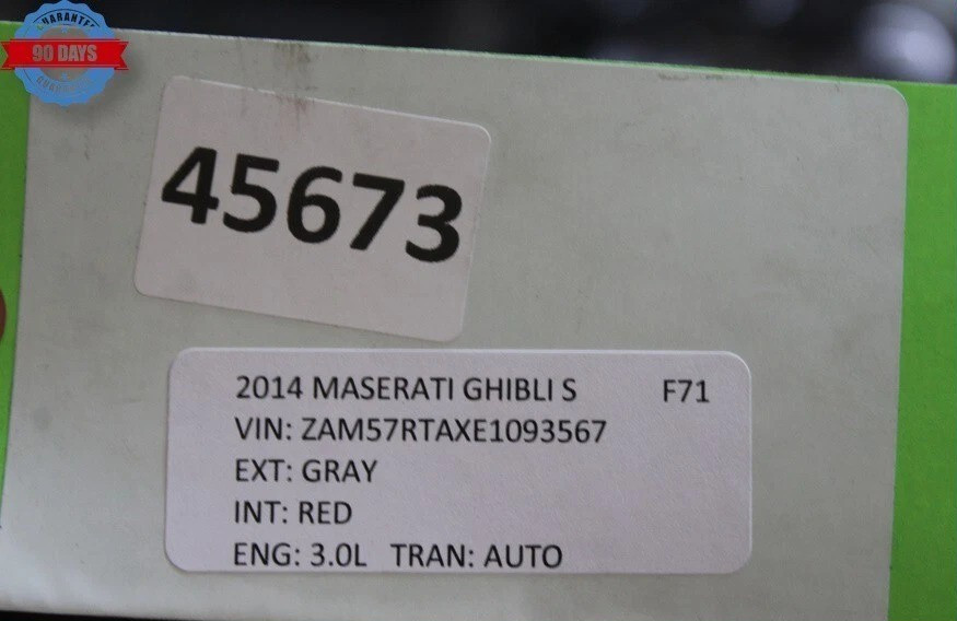 14-20 Maserati Ghibli Rear Trunk Lid Hatch Shell Assembly Black 673004651 Oem