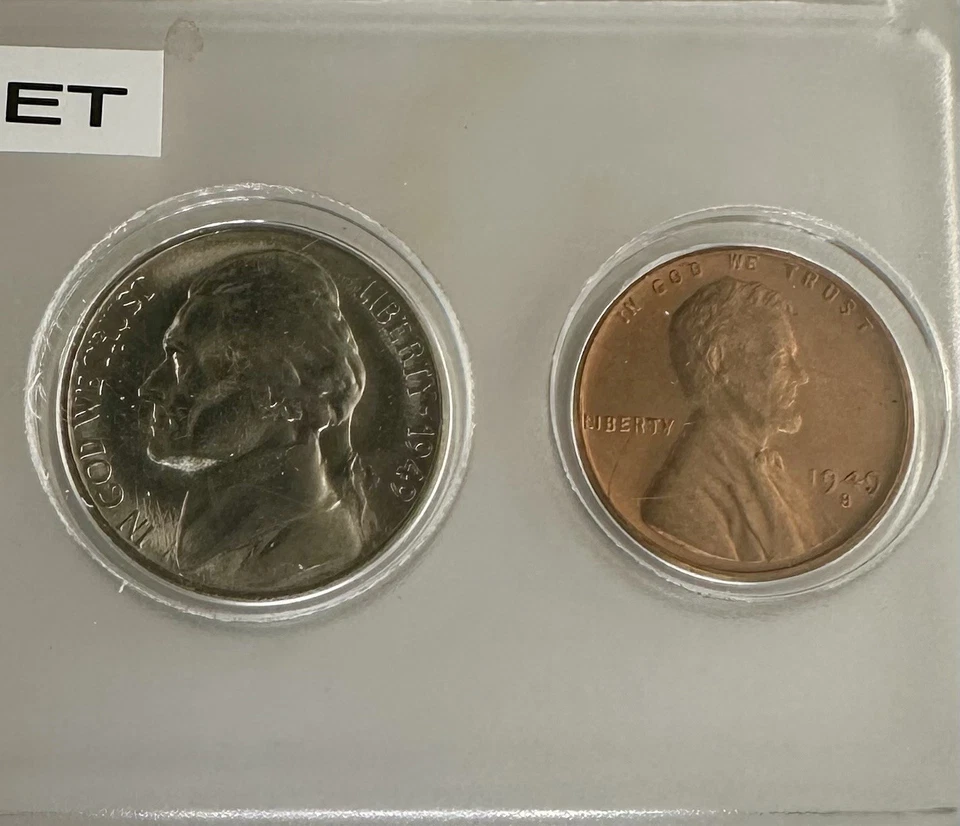 1949-P Mint 5-Coin Year Set – AU/BU – 90% Silver – Philadelphia Mint set #2 - Image 3 of 4