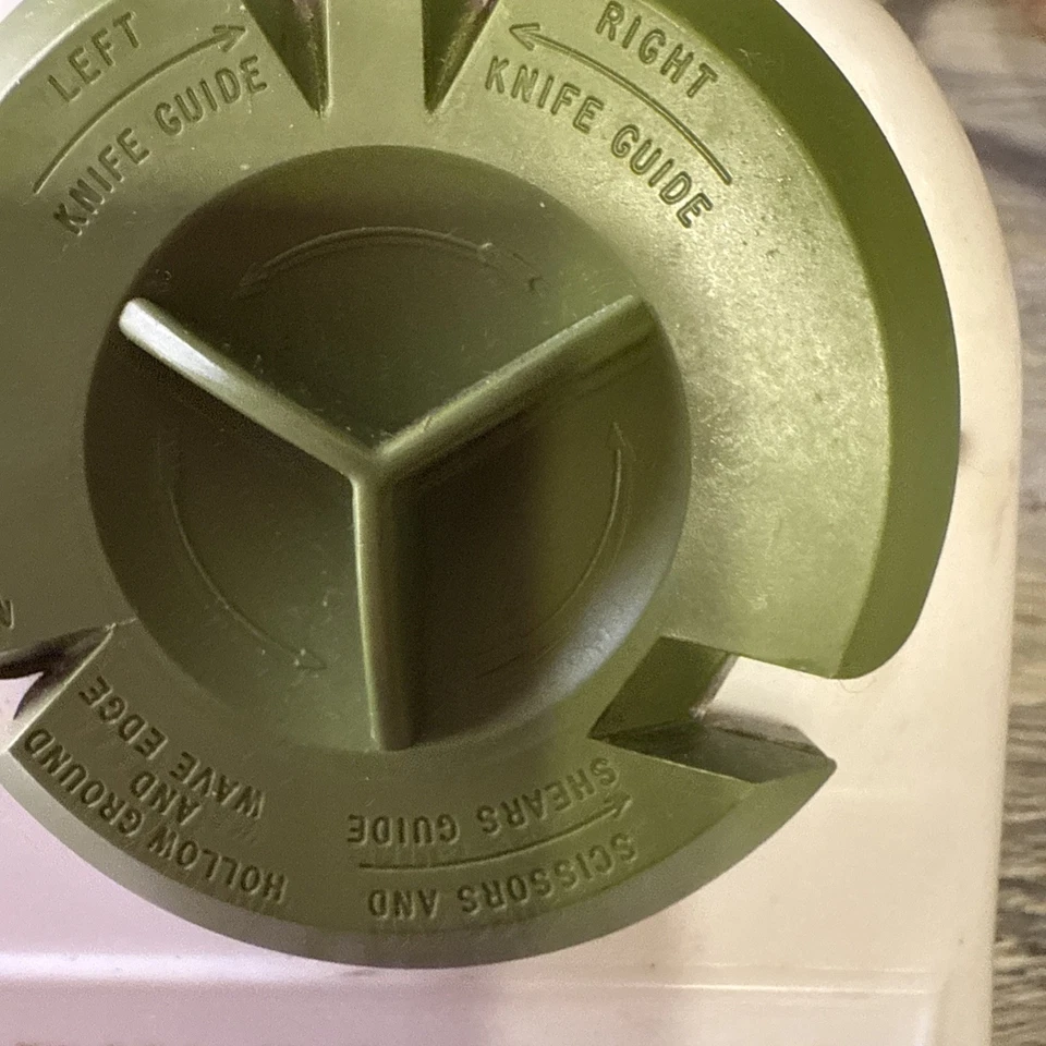 Винтажный DIAL-X точило ножи ножницы лезвия зеленый и белый ретро зеленый - Изображение 3 из 4