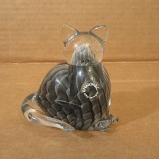 Vtg Artist Signed V.nason C Murano Italy Art Glass Fumato Black Cat Figurine Vtg Artist Signed V.nason C Murano Italy Art Glass Fumato Black Cat Figurine