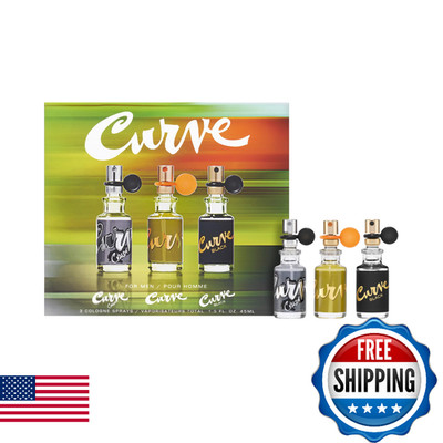 Curve Cologne 3-pc. Spray Coffret Gift Set for Men, Travel Size Fragrance, 0.5 f