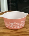 Pyrex Pink Gooseberry #473 1 Qt Round Casserole Dish vintage no lid Flawless