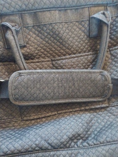 Vera Bradley Large Traveler Duffle Bag Quilted Microfiber Classic Black - Picture 9 of 15