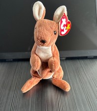 Ty Original Beanie Baby Plush "POUCH" the Kangaroo 1996 PVC PELLETS New w/ Tags
