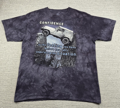 The Mountain Shirt Mens XL Gray Confidence Jeep Tie Dye Funny Graphic Tee