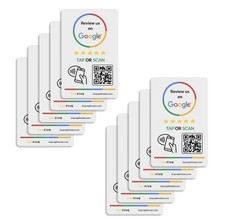 Google Review Tap Cards Confezione da 10 schede NFC QR Smart Review per aziende
