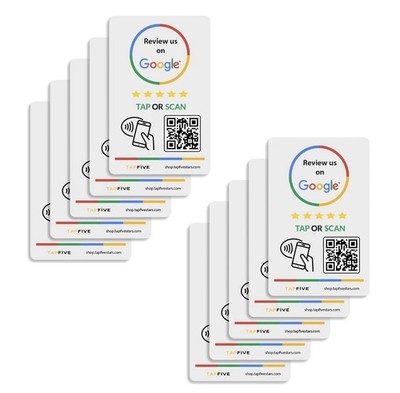 Google Review Tap Cards 10 Pack NFC QR Smart Review Cards for Business