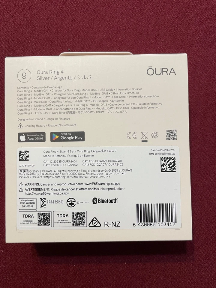 Oura Ring Gen 4 - Size 9 - Silver - BRAND NEW IN SEALED BOX - Image 2 of 3