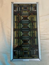 Vintage Frank Lloyd Wright Skylight Design Stained Glass Panel Art Piece