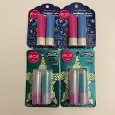Eos Holiday Lip Balm 2pk Raspberry Cloud Bellini  2pk Iced Gingerbread Milk