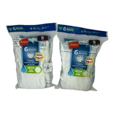 Boys Hanes White Tagless Briefs Wicking Cool, No Ride Up 12 count Sm 6-8 NEW