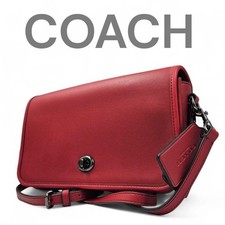 Item Coach Turn Lock Shoulder Bag Club Tan Leather 26a