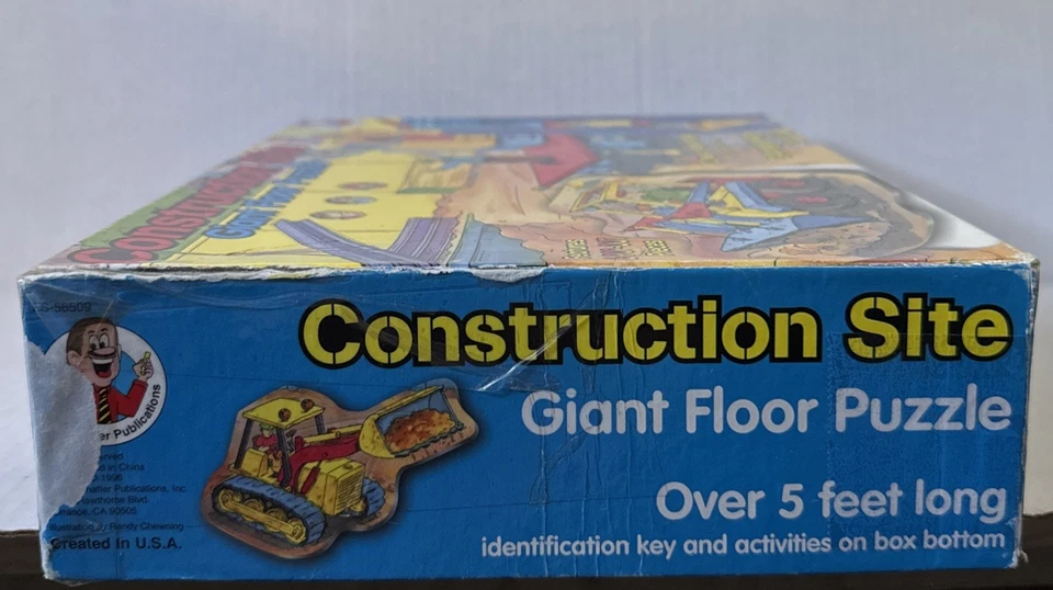 Vintage Frank Schaffer 1996 Giant Construction Floor Puzzle 34 Pieces Kids Game - Image 4 of 4