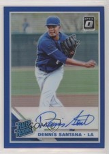 2019 Panini Donruss Optic Blue Prizm 46/75 Dennis Santana #RRS-DS Auto 2l4