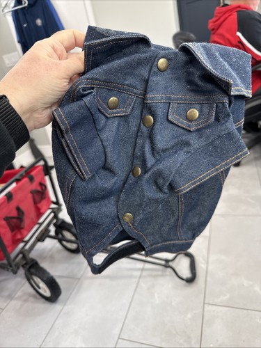 Dog Pet Jean Jacket Blue Size Medium By Crazy Pet