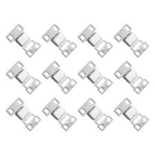 12 Set 15.5mm Sewing Hooks and Eyes Closure Set for Clothing Bra Silver