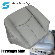 Passenger Bottom Leather Seat Cover With Cut Outs For 03-06 Chevy Silverado Gray