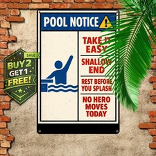 swimming pool warning swim your tin metal signs