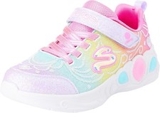 Skechers Princess Wishes Kids Light-Up Sneaker Hook Loop Glitter Sz 10.5C