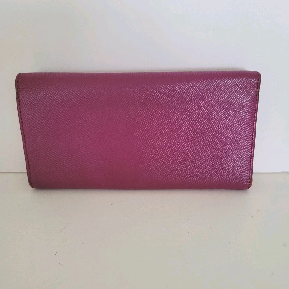 Bolso sin asas largo Tory Burch púrpura rosa cuero saffiano Enveloe grande Foto 2 de 4