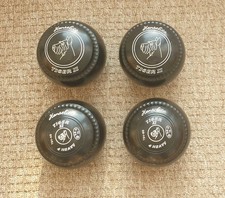 Henselite Tiger II Lawn Bowls - (WB31) - Mega Grip - Size 4(H) - Set of 4 -Black