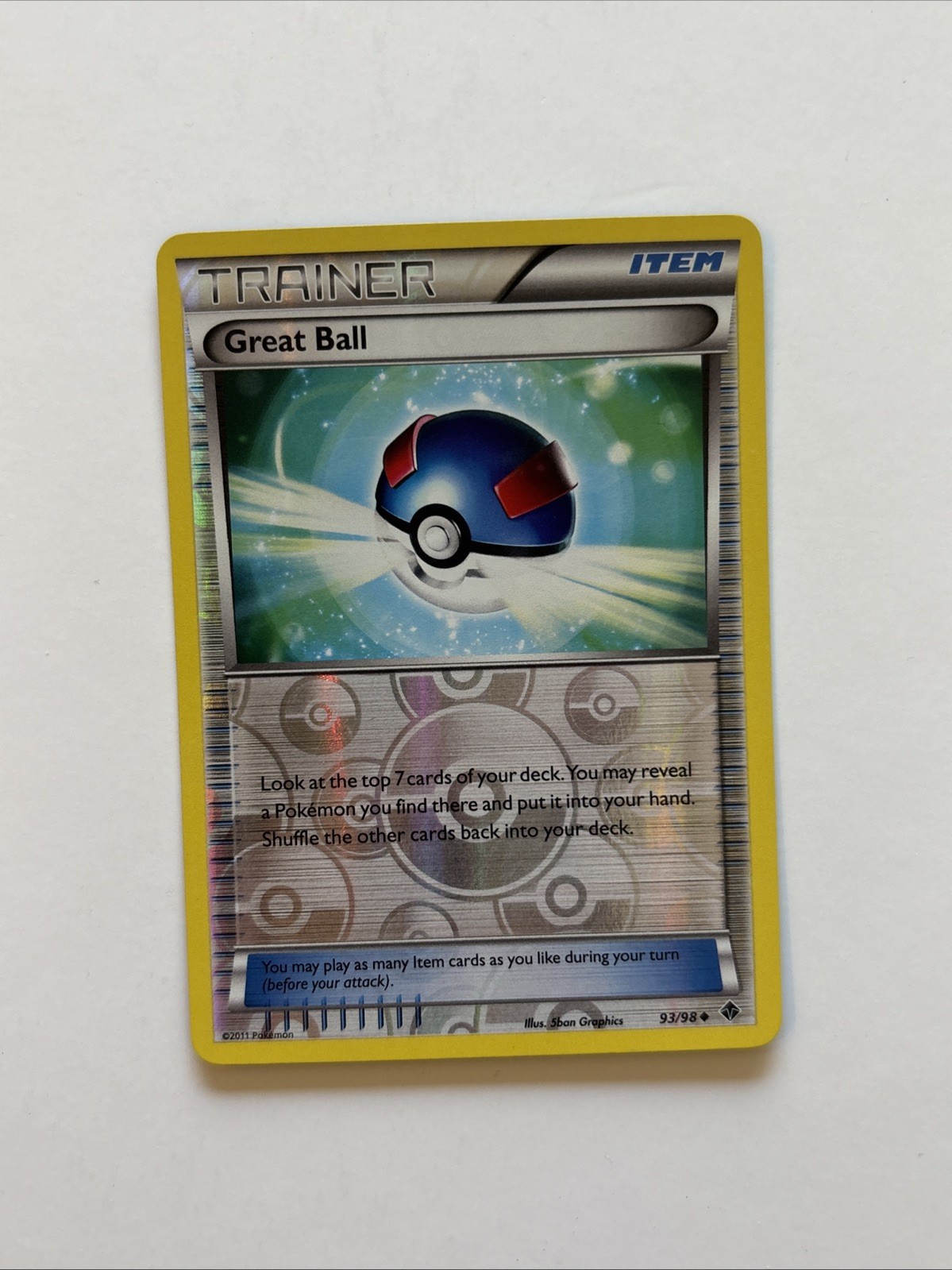 Great Ball 93/98 Rev Reverse Holo BW Emerging Powers Pokemon NM