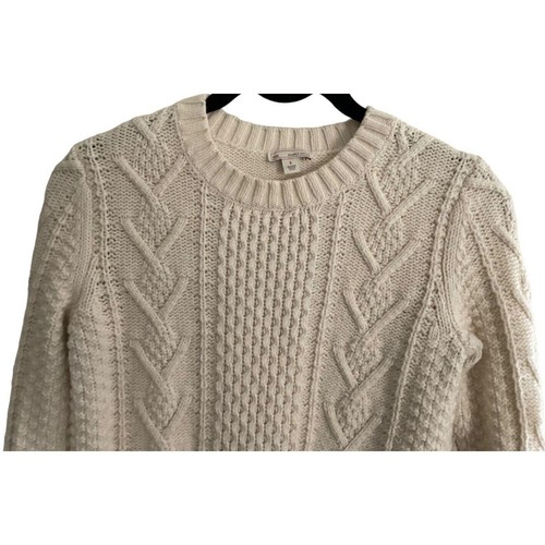 Gap Girl's Ivory Cable Knit Sweater Size Small Long Sleeve Cotton Blend - Picture 9 of 10