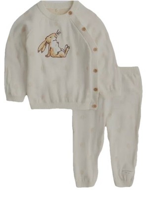 Guess How Much I Love You ~ 3-6 Months Cream Cotton 2 Pc Jumper & Bottoms