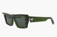 NEW BALMAIN SUNGLASSES BPS-131C UNISEX SQUARE OLIVE/100 AUTHENTIC - with BOX 