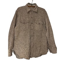 Vintage Woolrich Mens L 100 Wool Herringbone Shirt Jacket READ Heritage Utility