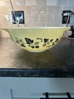 Vintage Pyrex Yellow and Black Gooseberry Pattern 4QT Cinderella Mixing Bowl 444