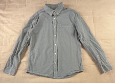 Goodfellow Mens Long Sleeve Button Up Slim Fit Blue Plaid Shirt Size L