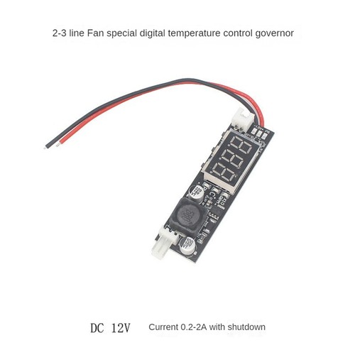 DC 12V PWM 2-3-Draht-LüFtertemperaturregler Drehzahlregler-Anzeigemodul für4873 - Afbeelding 9 van 10