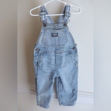 OshKosh B'gosh Classic Denim Vestbak Overalls 12M Light Wash