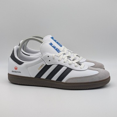 Adidas Samba Sneakers Mens 10 White Black Databricks Logo Leather B75806