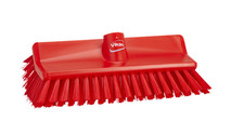 Vikan 70474 10 3/8" Red High-Low Brush Head with Medium Stiff Bristles (L3)