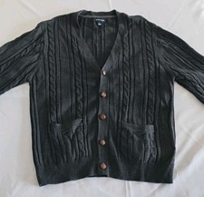 St. John’s Bay Chunky Cable knit Fisherman Cardigan Mens Large Grandpa Sweater