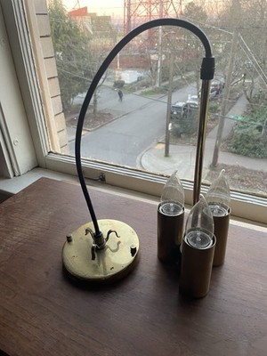 Vintage Mid Century Modern Sputnik Brass 3 Light Floor Lamp Base Eames Era Style