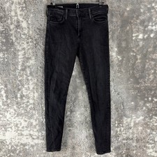 True Religion Size 27 Halle Mid Rise Super Skinny Jeans Black Button Zip Pants