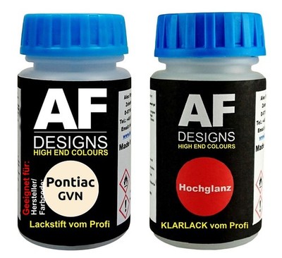 Lackstift für Pontiac GVN Moon Beam White + Klarlack je 50ml Autolack Basislack