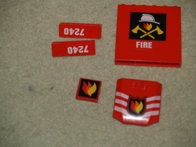 Lego City Fire Station 7240 - replacement pieces w/ stickers