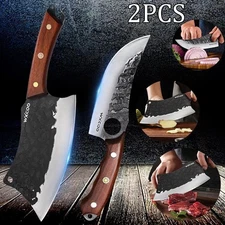 2PCS Multipurpose Sharp Santoku Knife Stainless Steel Chef Knife for Kitchen